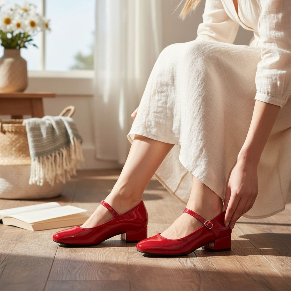 Madden Girl Red Flats - Picture 3 of 6